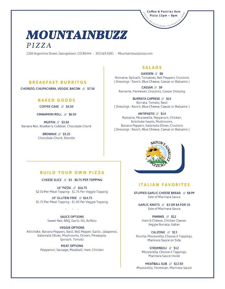 Mountainbuzz Pizzeria Menu image 2